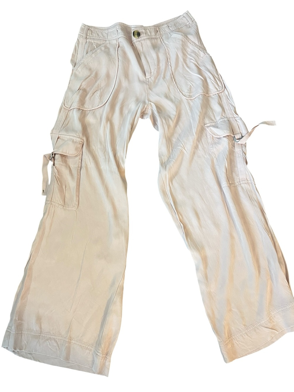 Anthropologie Beach Cargo Pants Orchid Pink Wide-Leg Size Size 8 - Picture 7 of 8